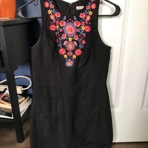 Hollister faux suede embroidered dress